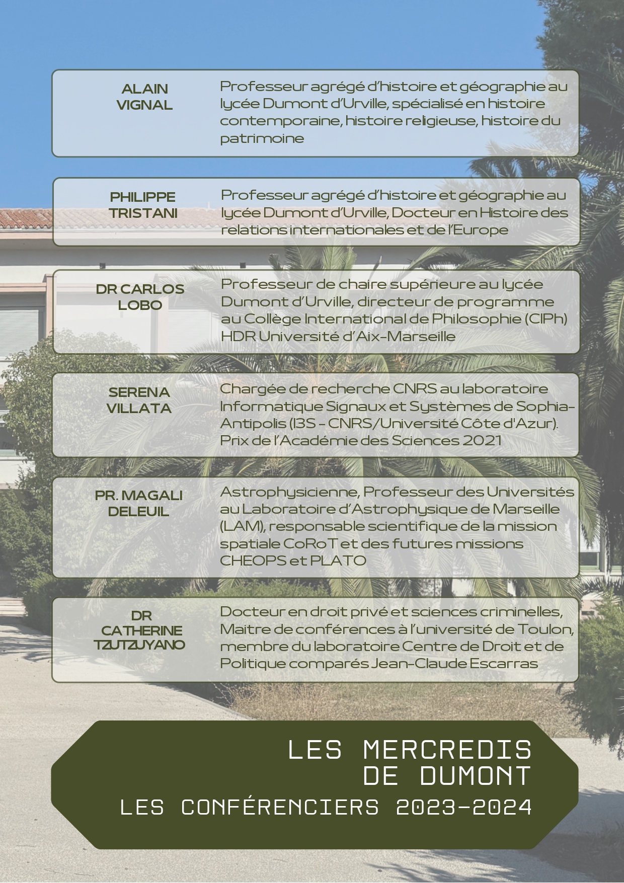 Les conférenciers 2023-2024